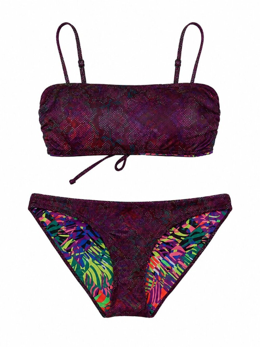 NWT MAAJI Bryn Reversible Bandeau Bikini Top & Bottom Set M Medium